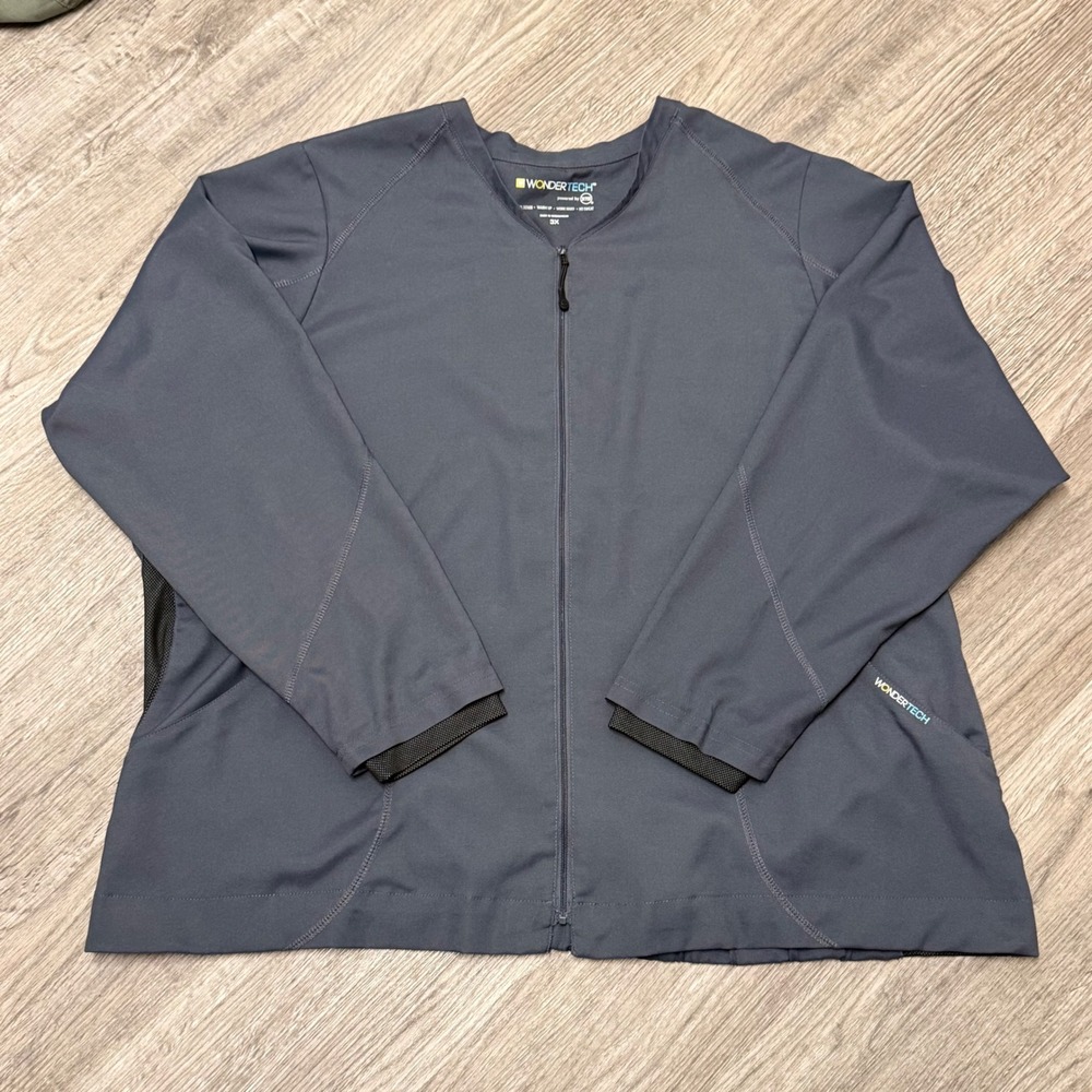 WonderTech‎ Full Zip Scrub Jacket Charcoal Gray 3X Style 8213 37.5 Technology